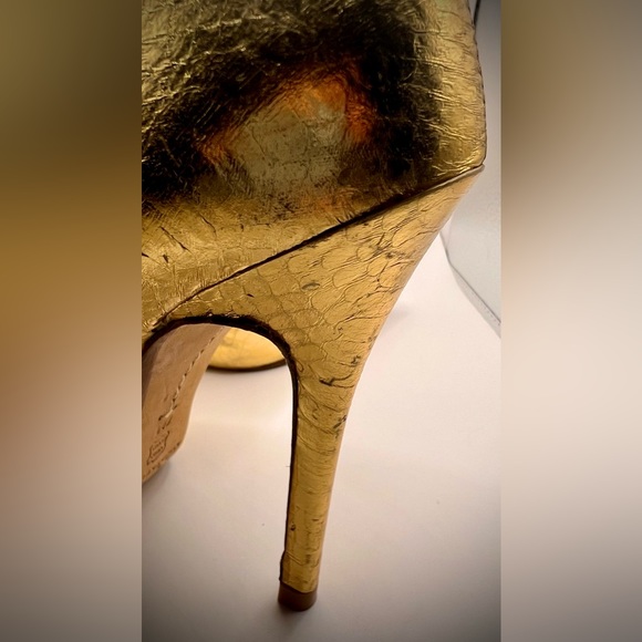 Glamorous KORS MICHAEL KORS Gold Shoes with Snakeskin effect leather Size 7 - Picture 11 of 13